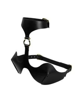 E.L.F. Zhou London Soutien-gorge Harnais En Cuir Et Or - Whiplash Black