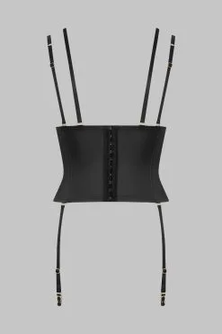 Maison Close Serre-taille Avec Bretelles Et Porte-jarretelles - Chambre Noire Or 10 Maison Close Serre-taille Avec Bretelles Et Porte-jarretelles - Chambre Noire Or -Lingerie boutique serre taille chambre noire or 6