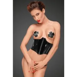 Noir Handmade Corset En Vinyle Noir