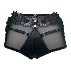 Impudique Shorty En Résille Et Similicuir - Pepper 7 Impudique Shorty En Résille Et Similicuir - Pepper -Lingerie boutique shorty resille similicuir pepper 2