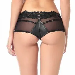 Impudique Shorty En Résille Et Similicuir - Pepper 9 Impudique Shorty En Résille Et Similicuir - Pepper -Lingerie boutique shorty resille similicuir pepper 4