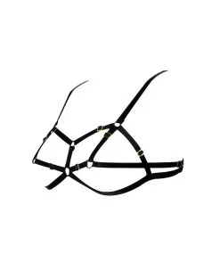 E.L.F. Zhou London Soutien-gorge Harnais D-Ring - Bondage Noir