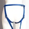 The Sinners Harnais Pour Gode-ceinture Avec Plastron Amovible Et Attaches D-Ring - Cuir Souple Bleu 2 The Sinners Harnais Pour Gode-ceinture Avec Plastron Amovible Et Attaches D-Ring - Cuir Souple Bleu -Lingerie boutique strapon bleu plein doubleanneaux dos