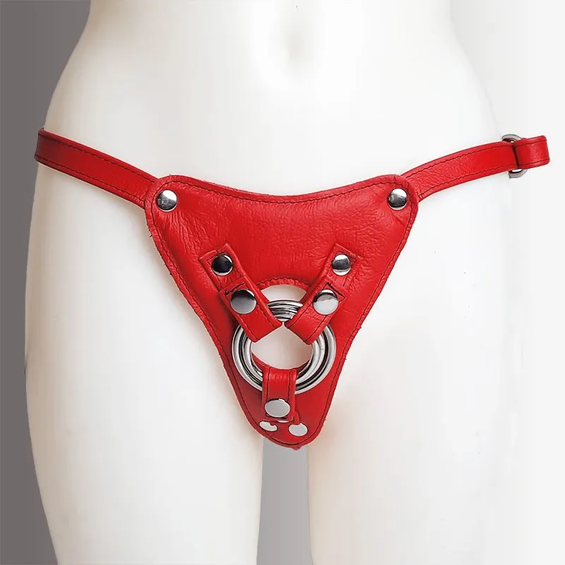 The Sinners Harnais Pour Gode-ceinture Avec Attaches D-Ring - Cuir Souple Rouge 4 The Sinners Harnais Pour Gode-ceinture Avec Attaches D-Ring - Cuir Souple Rouge – Image 2
