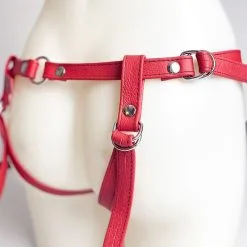 The Sinners Harnais Pour Gode-ceinture Avec Attaches D-Ring - Cuir Souple Rouge 10 The Sinners Harnais Pour Gode-ceinture Avec Attaches D-Ring - Cuir Souple Rouge -Lingerie boutique strapon rouge ouvert anneaux grosplananneaux 1