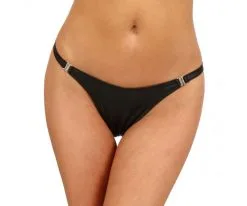 String En Wetlook Dégrafable Avec Attaches Strass 7 String En Wetlook Dégrafable Avec Attaches Strass -Lingerie boutique string degrafable wetlook strass 3