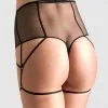 Maison Close String Taille Haute - L'Amoureuse - Dahlia Noir 1 Maison Close String Taille Haute - L'Amoureuse - Dahlia Noir -Lingerie boutique string haut l amoureuse dahlia 1
