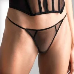 Maison Close Mini String - L'Amoureuse - Dahlia Noir -Lingerie boutique string l amoureuse dahlia 4