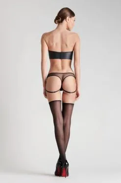 Maison Close String Avec Lanières - Chambre Noire Or -Lingerie boutique string lanieres chambre noire or 3