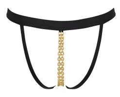 Culotte Ouverte En Wetlook Mat Avec Chaînettes Dorées 11 Culotte Ouverte En Wetlook Mat Avec Chaînettes Dorées -Lingerie boutique string ouvert wetlook chaines dorees 5