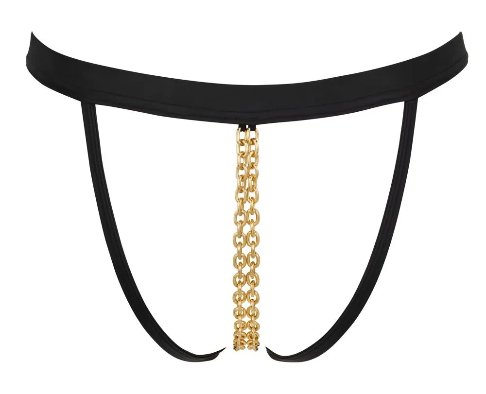 Culotte Ouverte En Wetlook Mat Avec Chaînettes Dorées 7 Culotte Ouverte En Wetlook Mat Avec Chaînettes Dorées – Image 5