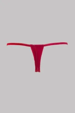 Maison Close String Ouvrable - Le Petit Secret - Rouge -Lingerie boutique string ouvrable petit secret rouge 5