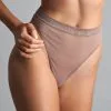 Maison Close String Taille Haute - Corps à Corps - Taupe -Lingerie boutique string taille haute corps a corps taupe 1