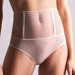 Maison Close Tanga Ouvert Porte-jarretelles - L'Amoureuse - Pivoine Rose -Lingerie boutique tanga haut pj l amoureuse pivoine rose 3