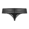 Noir Handmade String En Wetlook Avec Ceinture élastique -Lingerie boutique tanga wetlook bande elastique 5