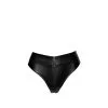 Noir Handmade String Taille Haute Ouvrable En Wetlook -Lingerie boutique tanga wetlook zippe 1