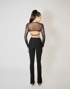 E.L.F. Zhou London Top Cache-cœur En Résille - Obsidian -Lingerie boutique top resille obsidian meh top 1