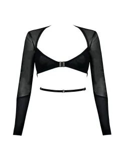 E.L.F. Zhou London Top Cache-cœur En Résille - Obsidian -Lingerie boutique top resille obsidian meh top 2