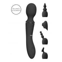Vive Wand Vibrante Avec Accessoires Nami - Noir 11 Vive Wand Vibrante Avec Accessoires Nami - Noir -Lingerie boutique vibro nami noir 4