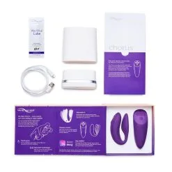We-Vibe Vibromasseur Télécommandé Pour Couple Chorus - Violet 20 We-Vibe Vibromasseur Télécommandé Pour Couple Chorus - Violet -Lingerie boutique wvi chorus purple flatlay box contents jpg 104 2