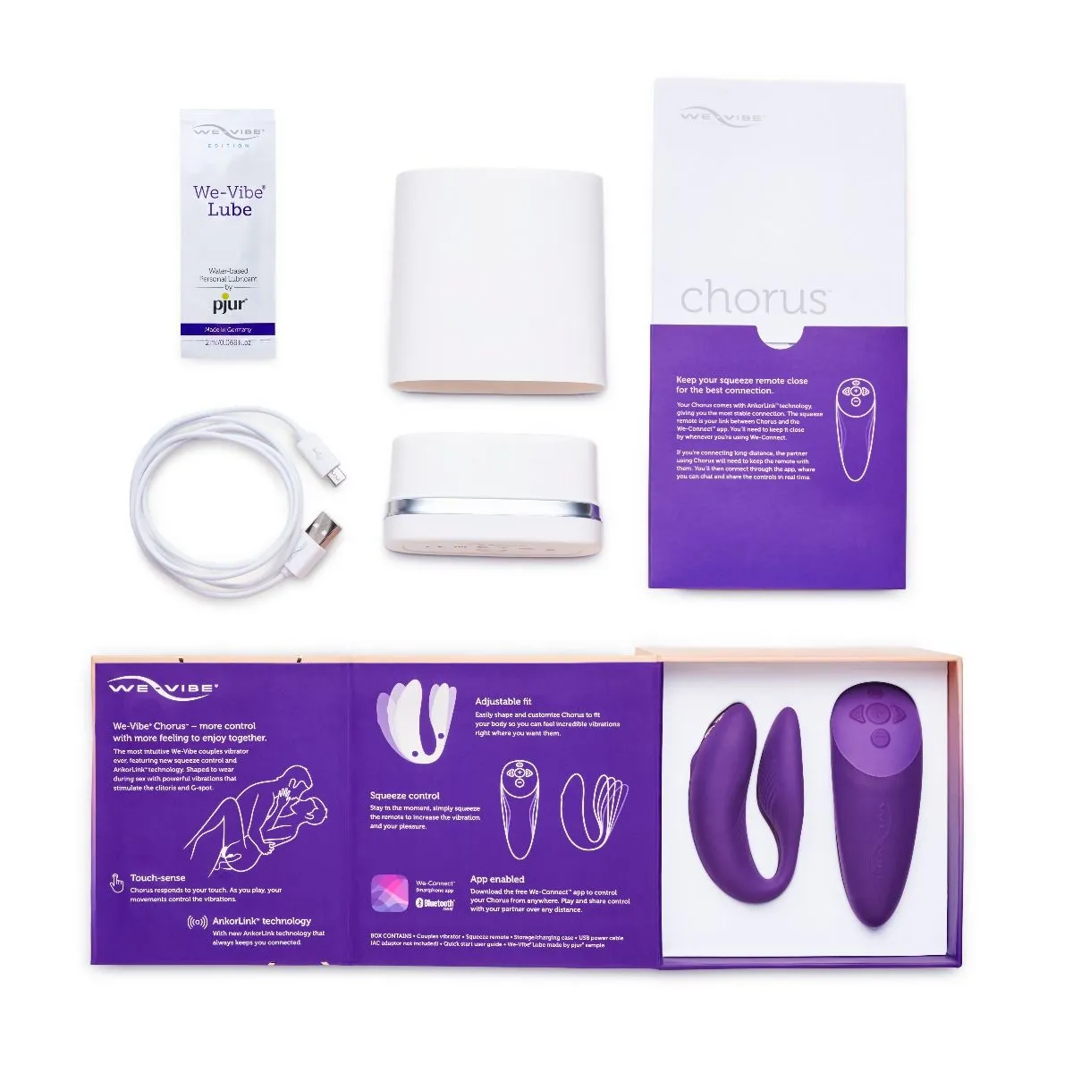We-Vibe Vibromasseur Télécommandé Pour Couple Chorus - Violet 7 We-Vibe Vibromasseur Télécommandé Pour Couple Chorus - Violet – Image 5